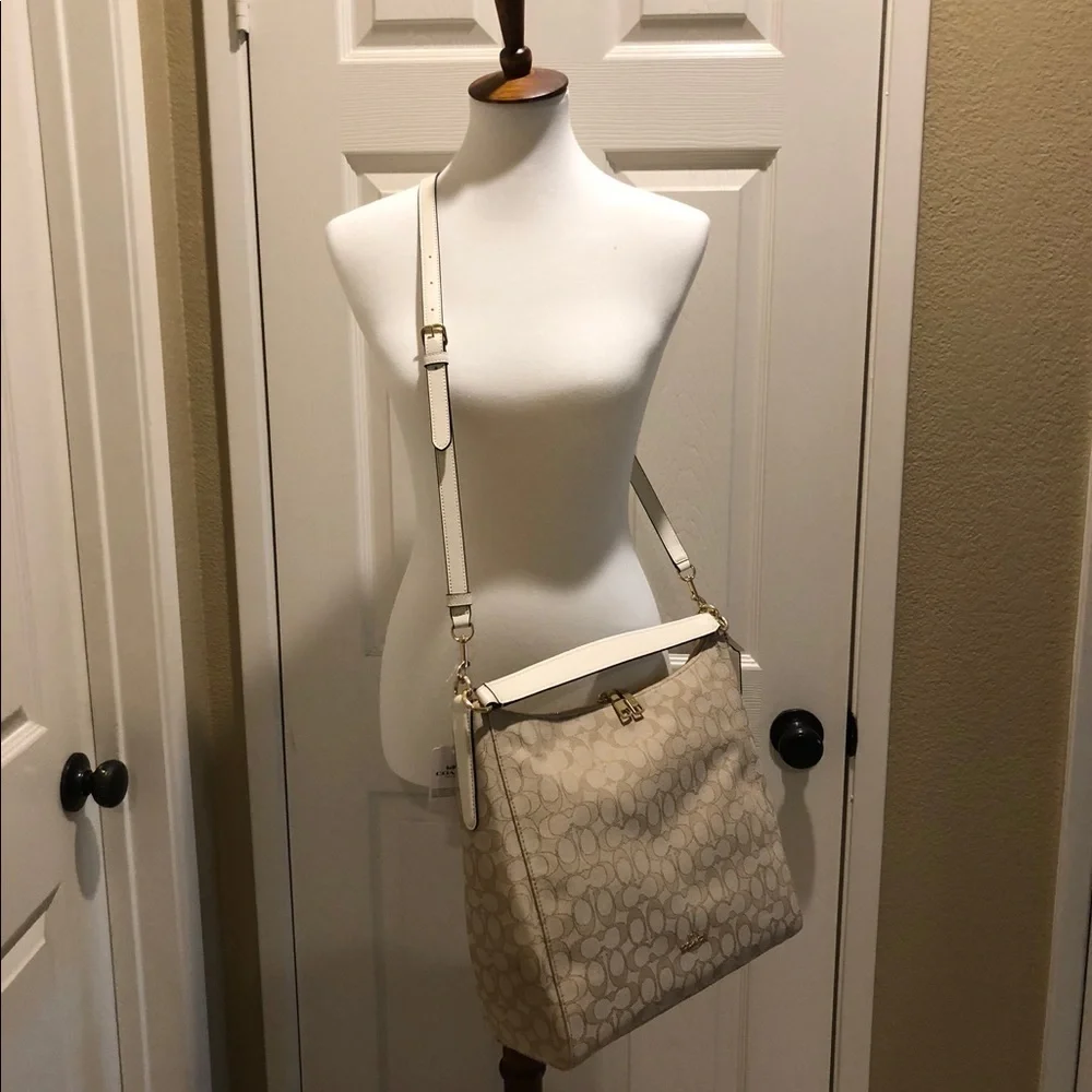 Coach Signature Celeste Convertible Hobo, Two Way Bag #F58327 NWT 2017